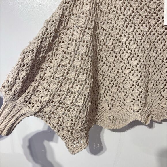 NWT Jessica Simpson Crochet Sweater Small Oversized Boho Dolman Sleeve Cream - Picture 5 of 8